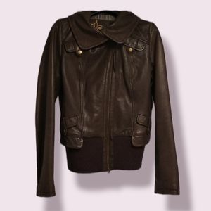 💯Auth Mackage Brown Soft Genuine Leather Jacket Size S